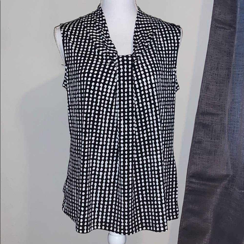 212 Collection black and white polka dot top